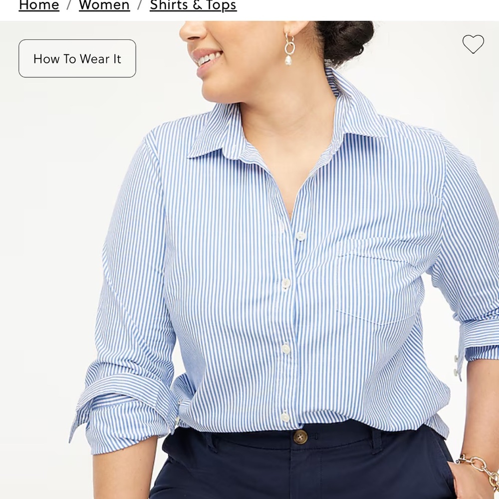 Jcrew Womens Favorite shirt in stripe, Size M,Formal casual top